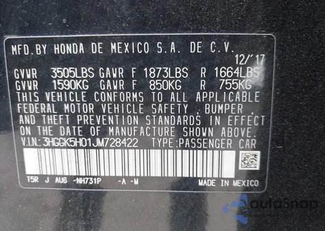 2018 Honda Fit Ex-L из США, поврежденный, VIN 3HGGK5H01JM728422